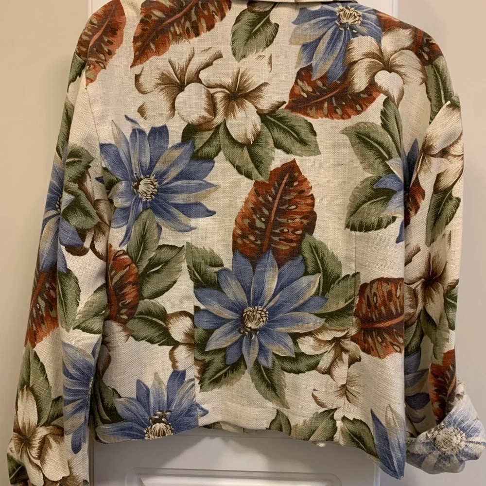 Vtg Tofy floral flax blend boxy jacket